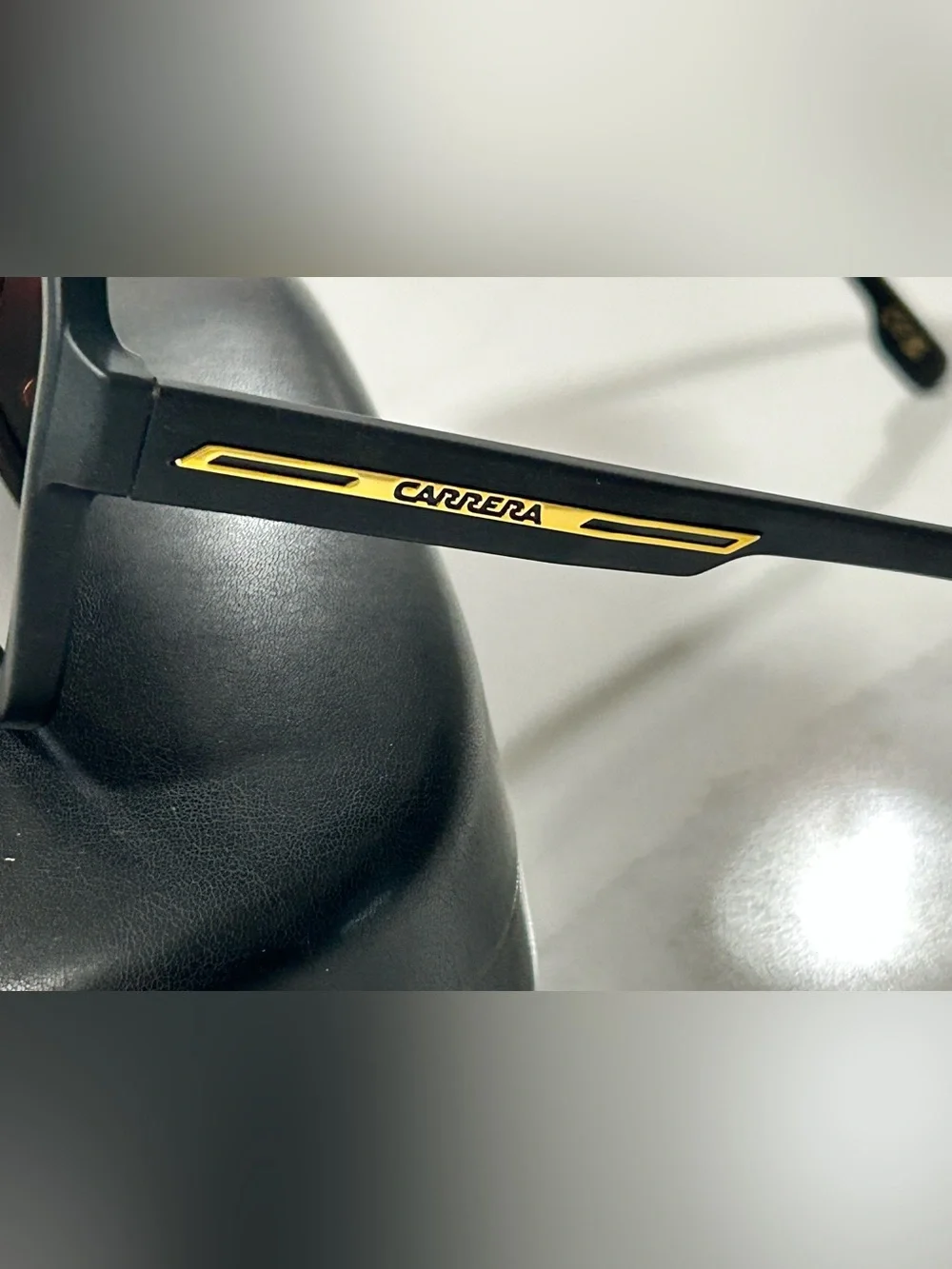 Carrera Black Frame Sunglasses with Brown Gradient Lenses and Gold Accent